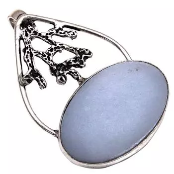 Pendant Blue Chalcedony Gemstone Gift For Her Silver Jewelry 2