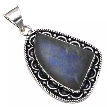 Pendant Blue Fire Labradorite Gemstone Handmade Silver Jewelry 2