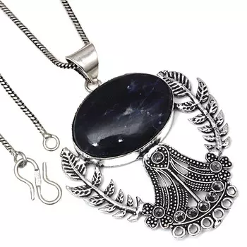 Pendant Blue Sodalite Gemstone Valentine Day Gift Silver Jewelry 2.25