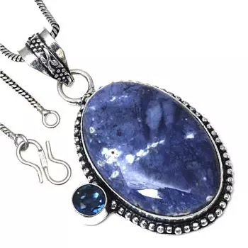 Pendant Blue Sodalite TanzaniteGemstone Valentine Day Gift Silver Jewelry 2