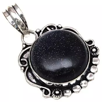 Pendant Blue Sunsitara Gemstone Handmade Mother Day Silver Jewelry 1.5