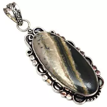 Pendant Bumble Bee Jasper Gemstone Gift For Her Silver Jewelry 2.5