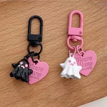 Pendant Cartoon Cute Ghost Key Chain Love Y2K Pendant Unique Key Ring Ornaments Gift чёрный