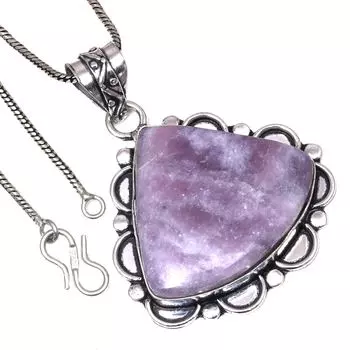 Pendant Cheroite Gemstone Handicraft Valentine Day Gift Silver Jewelry 2.25