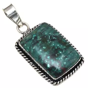Pendant Chrysocolla Gemstone Mother Day Gift Silver Jewelry 1.75
