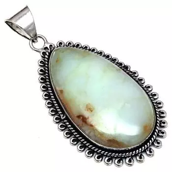 Pendant Chrysoprase Gemstone Handmade Gift For Her Silver Jewelry 2.25