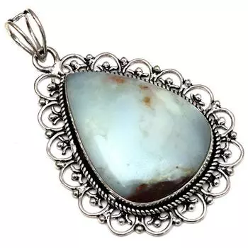 Pendant Chrysoprase Gemstone Handmade Mother Day Silver Jewelry 2.25
