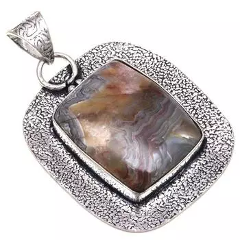 Pendant Crazy Lace Agate Gemstone Mother Day Gift Silver Jewelry 2