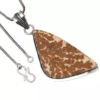 Pendant Dendritic Drusy Gemstone Handicraft Valentine Day Silver Jewelry 2.5