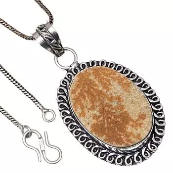 Pendant Dendritic Drusy Gemstone Valentine Day Ethnic Silver Jewelry 1.5