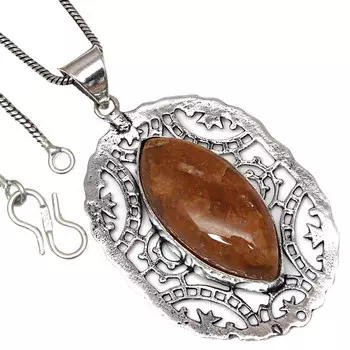 Pendant Designer Jasper Gemstone Valentine Day Gift Silver Jewelry 2.25