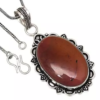 Pendant Designer Jasper Gemstone Valentine Day Gift Silver Jewelry 2.25