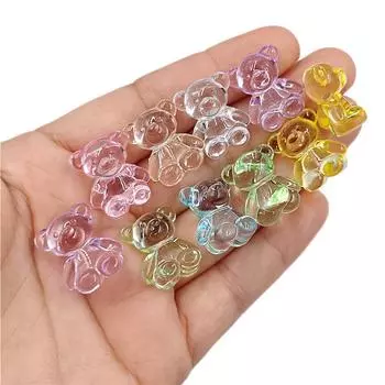 Подвеска DIY Findings Кролик Медведь Arcylic Бусины Оптовая Продажа 10 Шт. Прозрачное Ожерелье Браслет Для Изготовления Ювелирных Изделий Аксессуары Для Ювелирных Изделий Rabbit фиолетовый