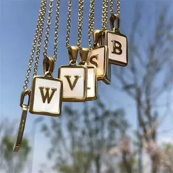 Pendant English Letters Chain Clavicle Necklace The Letter Necklace Accessories Creativity 1.2*1.5cm