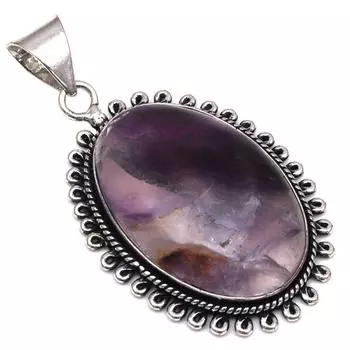 Pendant Fluorite Gemstone Handmade Mother Day Gift Silver Jewelry 2