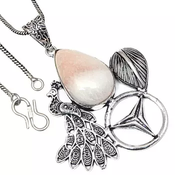 Pendant Green SSepterian Gemstone Valentine Day Gift Silver Jewelry 2.5