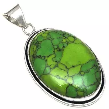 Pendant Green Turquoise Gemstone Mother Day Gift Silver Jewelry 2