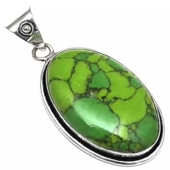 Pendant Green Turquoise Gemstone Mother Day Gift Silver Jewelry 2