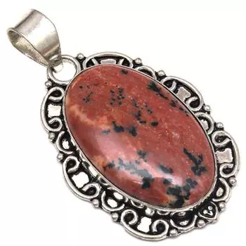 Подвеска Ханни Дендритовый Опал Драгоценный Камень Серебряное Украшение Ручной Работы 2.25
