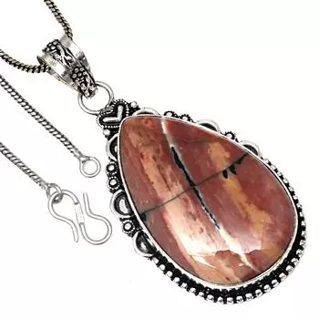 Pendant HunnyDendritic Gemstone Valentine Day Gift Silver Jewelry 2