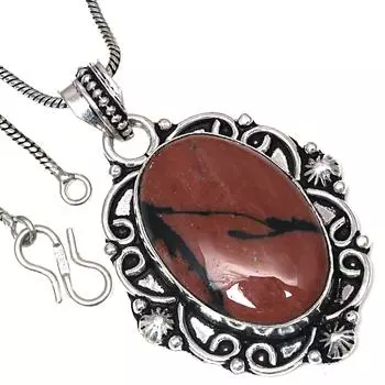 Pendant HunnyDendritic Gemstone Valentine Day Gift Silver Jewelry 2