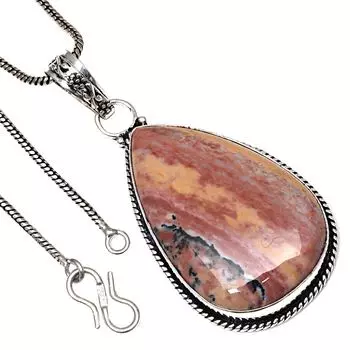 Pendant HunnyDendritic Gemstone Valentine Day Gift Silver Jewelry 2