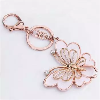 Pendant Interior Accessories Keys Holder Crystal Key Pendant Butterfly Keychain Bag Key Ring A