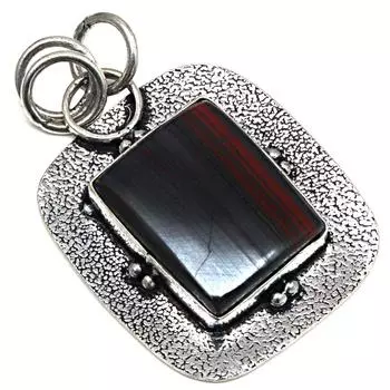 Pendant Iron Tiger s Eye Gemstone Handmade Gift For Her Silver Jewelry 2