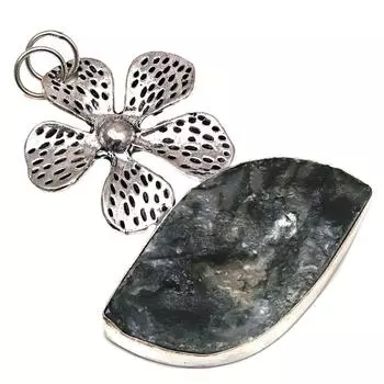Pendant Labradorite Drusy Gemstone Gift For Her Silver Jewelry 2.25