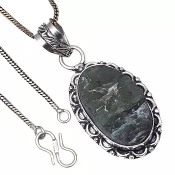 Pendant Labradorite Drusy Gemstone Valentine Day Ethnic Silver Jewelry 2.5