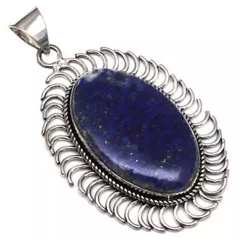 Pendant Lapis Lazuli Gemstone Mother Day Gift Silver Jewelry 2.5