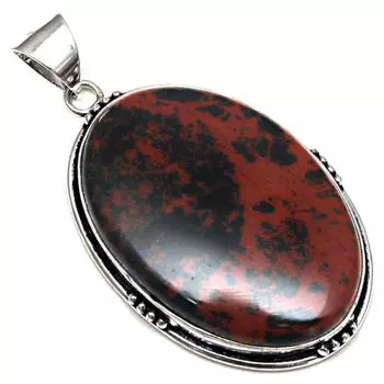 Pendant Mahogany Obsidian Gemstone Mother Day Gift Silver Jewelry 2.25