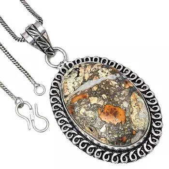 Pendant Malinga Jasper Gemstone Valentine Day Ethnic Silver Jewelry 2.5