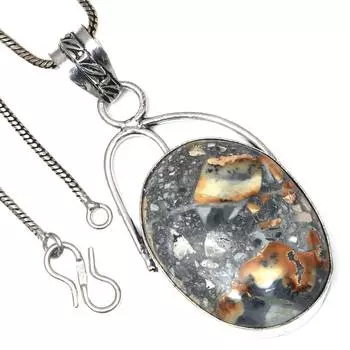 Pendant Malinga Jasper Gemstone Valentine Day Ethnic Silver Jewelry 2.5