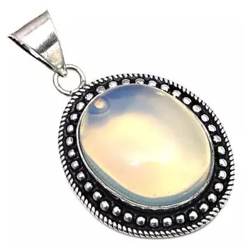 Pendant Milky Fire Opal Gemstone Gift For Her Silver Jewelry 1.75