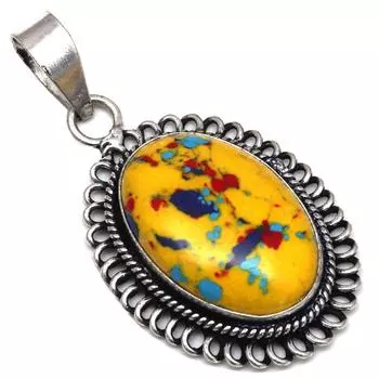 Pendant Mosaic Jasper Gemstone Handmade Mother s Day Gift Silver Jewelry 2