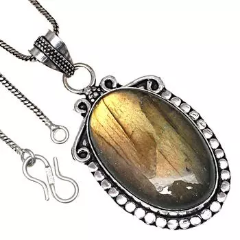 Pendant Multi Fire Labradorite Gemstone Valentine Day Silver Jewelry 2.5