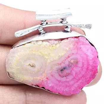 Pendant Multy Solar Drusy Gemstone Gift For Her Silver Jewelry