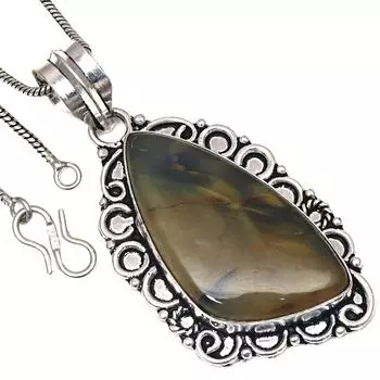 Pendant Newlite Jasper Gemstone Valentine Day Gift Silver Jewelry 2.5