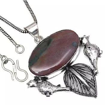 Pendant Ocean Jasper Gemstone Valentine Day Gift Silver Jewelry 1.75