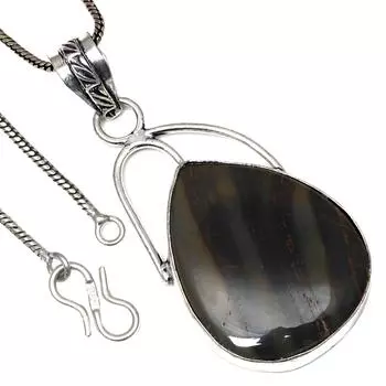 Pendant Owyhee Blue Opal Gemstone Valentine Day Ethnic Silver Jewelry 2.25