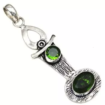 Pendant Peridot Gemstone Gift For Her Silver Jewelry 2.75