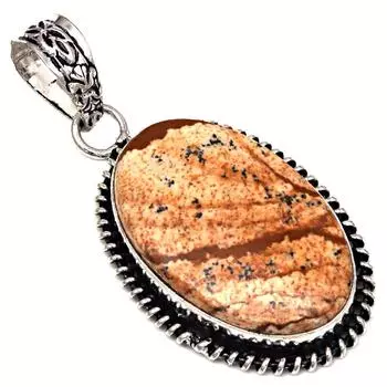 Pendant Picture Jasper Gemstone Handmade Mother s Day Silver Jewelry 1.75