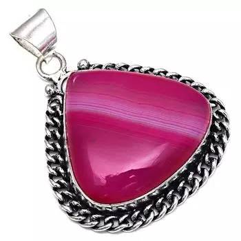 Pendant Pink Botswana Agate Gemstone Mother s Day Gift Silver Jewelry 1.75