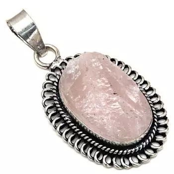 Pendant Pink Rosequartz Drusy Gemstone Mother s Day Gift Silver Jewelry 2
