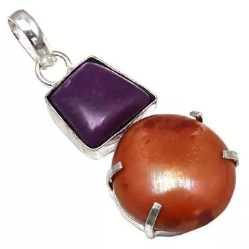Pendant Purple Turquoise Gemstone Handmade Gift For Her Silver Jewelry 2