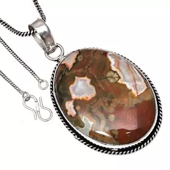 Pendant Rain Forest Jasper Gemstone Valentine Day Gifted Silver Jewelry 2