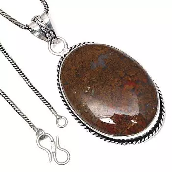 Pendant Rain Forest Jasper Gemstone Valentine Day Gifted Silver Jewelry 2