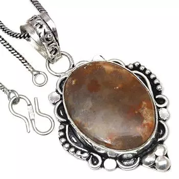 Pendant Rainforest Jasper Gemstone Handmade Gift For Her Silver Jewelry 2