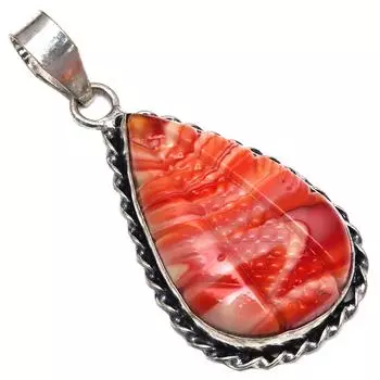 Pendant Red Botswana Agate Gemstone Mother s Day Gift Silver Jewelry 2.25